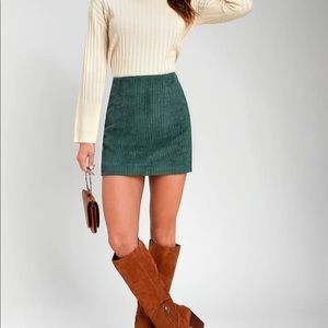 Dark Green Corduroy Skirt